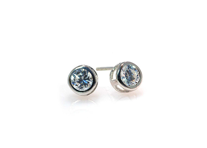 Rhodium Plated | Solitaire Earrings